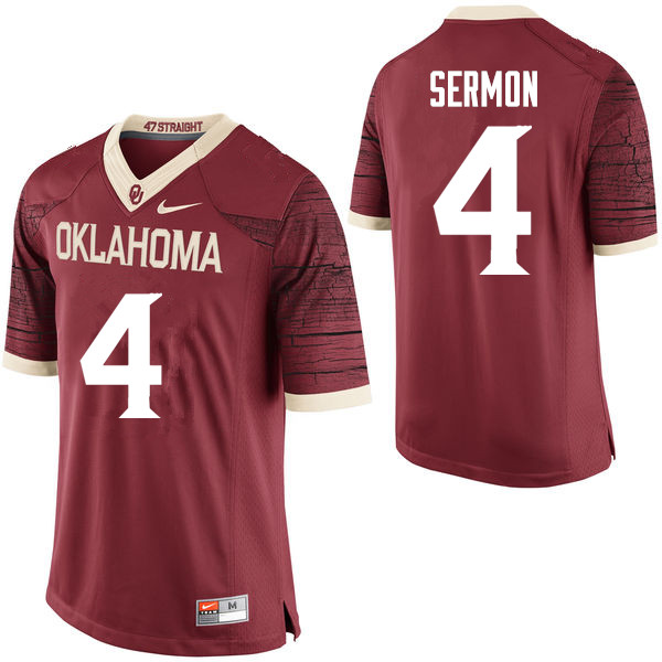 Oklahoma Sooners #4 Trey Sermon College Football Jerseys Limited-Crimson